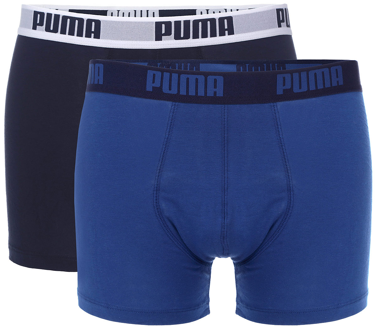 Трусы-боксеры мужские Puma Basic Boxer 2P, цвет: синий, темно-синий. 88886960. Размер XXL (52/54)