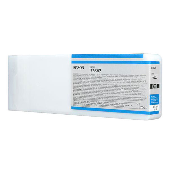 Epson T6362 (C13T636200), Cyan картридж для Stylus Pro 7900/9900C13T636200 Epson T6362 (C13T636200), Cyan картридж для Stylus Pro 7900/9900C13T636200Картридж Epson T6362 для Stylus Pro 7900/9900 с голубыми чернилами предназначен для печати на глянцевых носителях. Он служит для печати превосходных фотоснимков и рассчитан на 700 мл.