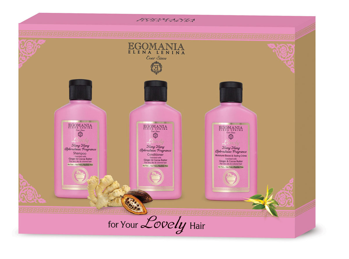 Egomania Professional Collection Набор с имбирем и маслом какао для пересушенных и окрашенных волос Lovely Travel Kit648536 Egomania Professional Collection Набор с имбирем и маслом какао для пересушенных и окрашенных волос Lovely Travel Kit648536Дорожный набор, состоящий из EGOMANIA PROFESSIONAL COLLECTION ШАМПУНЬ LOVELY С ИМБИРЕМ И МАСЛОМ КАКАО ДЛЯ ПЕРЕСУШЕННЫХ И ОКРАШЕННЫХ ВОЛОС, EGOMANIA PROFESSIONAL COLLECTION КОНДИЦИОНЕР LOVELY С ИМБИРЕМ И МАСЛОМ КАКАО ДЛЯ ПЕРЕСУШЕННЫХ И ОКРАШЕННЫХ ВОЛОС и EGOMANIA PROFESSIONAL COLLECTION УВЛАЖНЯЮЩИЙ КРЕМ LOVELY ДЛЯ ОБЪЕМА&УКЛАДКИ С ИМБИРЕМ И МАСЛОМ КАКАО ДЛЯ ПЕРЕСУШЕННЫХ И ОКРАШЕННЫХ ВОЛОС объемом 100 мл EGOMANIA PROFESSIONAL COLLECTION ШАМПУНЬ LOVELY С ИМБИРЕМ И МАСЛОМ КАКАО ДЛЯ ПЕРЕСУШЕННЫХ И ОКРАШЕННЫХ ВОЛОС Эксклюзивная Spa коллекция по уходу за волосами от Egomania Professional Collection и Elena Lenina раскрывает женщинам магию соблазнения мужчин. Колдовская сила чарующих и пьянящих ароматов натуральных афродизиаков растительного происхождения в каждой баночке коллекции привлекает внимание всех мужчин, делая женщину объектом желания номер один.Шампунь с имбирем и маслом какао подходит для химически поврежденных, окрашенных, блондированных и термически подверженных волос. Состав шампуня богат маслами, экстрактами и витаминами - этот фито-коктейль нежно очищает и одновременно питает структуру волос, придает силу и блеск. Масла какао и аргана хорошо увлажняют структуру волос изнутри, придавая им плотность. Экстракт корня имбиря и граната несут полный комплекс витаминов и микроэлементов для эффективной реконструкции ствола волоса. Сок алоэ и пантенол нормализуют липидно-жировой обмен. EGOMANIA PROFESSIONAL COLLECTION КОНДИЦИОНЕР LOVELY С ИМБИРЕМ И МАСЛОМ КАКАО ДЛЯ ПЕРЕСУШЕННЫХ И ОКРАШЕННЫХ ВОЛОС Эксклюзивная Spa коллекция по уходу за волосами от Egomania Professional Collection и Elena Lenina раскрывает женщинам магию соблазнения мужчин. Колдовская сила чарующих и пьянящих ароматов натуральных афродизиаков растительного происхождения в каждой баночке коллекции привлекает внимание всех мужчин, делая женщину объектом желания номер один.Кондиционер с имбирем и маслом какао подходит для химически поврежденных, окрашенных, блондированных, термически подверженных волос. Кондиционер имеет высокую концентрацию масел и экстрактов, которые моментально придают волосам здоровый вид и блеск. Кондиционер убирает эффект «мелкого беса» волос, делая их гладкими и прямыми. Экстракты ромашки и корня имбиря восстанавливают кутикулярный слой волоса. Сок алоэ – нормализует липидно-жировой баланс. Масла сладкого миндаля, семян винограда, календулы, оливы, аргана, жожоба и какао – образуют полимерную пленку и плотно обволакивают структуру волоса, защищая и питая его, придавая интенсивный блеск. EGOMANIA PROFESSIONAL COLLECTION УВЛАЖНЯЮЩИЙ КРЕМ LOVELY ДЛЯ ОБЪЕМА&УКЛАДКИ С ИМБИРЕМ И МАСЛОМ КАКАО ДЛЯ ПЕРЕСУШЕННЫХ И ОКРАШЕННЫХ ВОЛОС Увлажняющий крем для объема и укладки с имбирем и маслом какао имеет нежную кремообразную текстуру. Комбинированный состав полусинтезированных масел и окись камеди делают волосы пружинистыми, наделяя их эффектом памяти укладки. При нанесении крема на влажные волосы масла спиралевидно обволакивают их, и при термическом воздействии волосы фиксируются под заданным механическими действиями углом. В составе продукта масла аргана, какао, миндаля, огуречной травы и окись камеди. Экстракт корня имбиря и протеины пшеницы нейтрализуют образования жирных кислот и увлажняют поверхностную структуру волос.