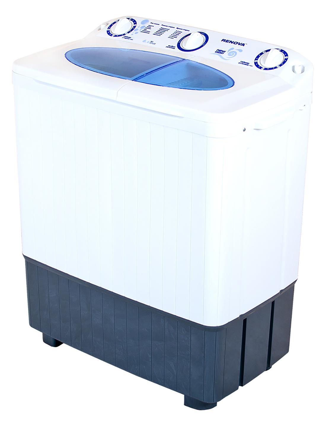 Renova WS-60PET стиральная машина4650000914560 Renova WS-60PET стиральная машина4650000914560Стиральная машина полуавтомат RENOVA WS-60PET российского производства с вертикальной загрузкой имеет бак объемом 6 кг, а также механическое управление. Новый, более мощный двигатель, повышает эффективность стирки. Эксклюзивная форма активатора, направлено распределяет потоки воды, что улучшает качество стирки.