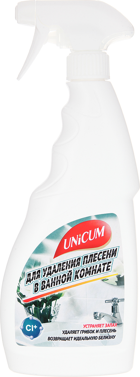 Средство для удаления плесени в ванной комнате Unicum, 750 мл300544 Средство для удаления плесени в ванной комнате Unicum, 750 мл300544Высокоэффективное средство Unicum для чистки керамической плитки, фарфорового, фаянсового и пластикового оборудования ванных, душевых и туалетных комнат. Средство удаляет неприятные запахи, уничтожает бактерии, плесень и грибок, возвращает первозданную белизну. Особенно эффективно действует в труднодоступных местах - межплиточных швах, трещинах, стыках.Состав: деионизованная вода, гипохлорит натрия 5-15%, АПАВ <5%, ароматизатор <5%.