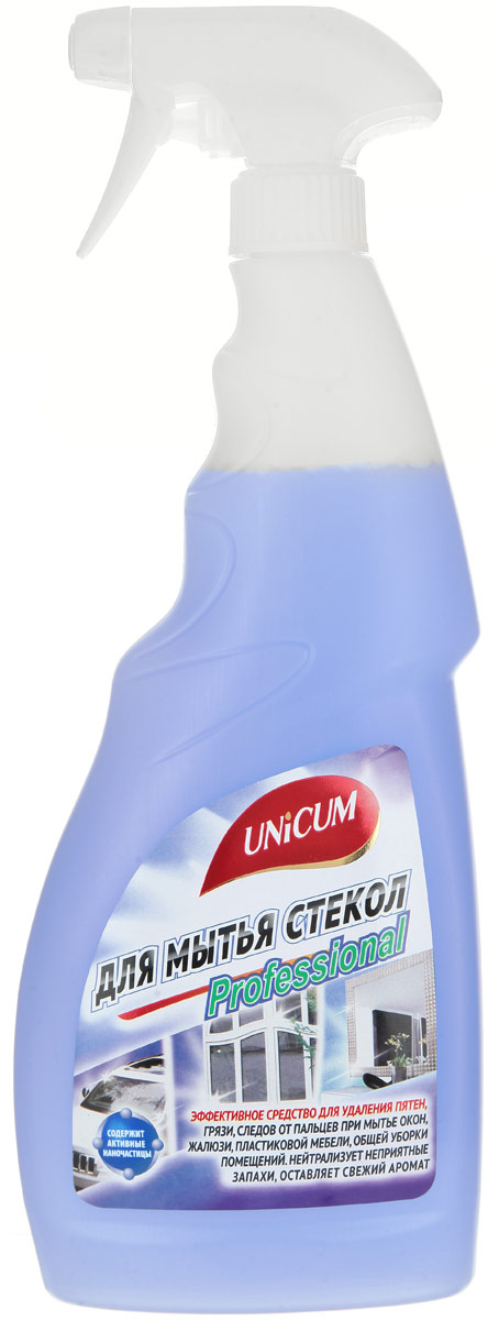 Средство для мытья стекол Unicum, 750 мл300407 Средство для мытья стекол Unicum, 750 мл300407Средство Unicum высокоэффективное средство для мягкой очистки гладких и блестящих поверхностей - стекла, зеркал, пластика, кафеля, нержавеющей стали и других видов водостойких материалов и покрытий. Средство быстро удаляет следы от высохших капель воды, следы от рук, мягко очищает полимерные покрытия пластиковых окон, придает блеск и оставляет защитный нанослой, препятствующий налипанию пыли.Состав: вода деминерализованная, менее 5% АПАВ, 5-15% растворители, менее 5% функциональная добавка, менее 5% ароматизатор, менее 5% краситель, менее 5% консервант.Товар сертифицирован.