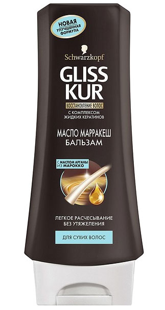 Gliss Kur Бальзам Масло Марракеш, для сухих волос, 200 мл92300002 Gliss Kur Бальзам Масло Марракеш, для сухих волос, 200 мл92300002Бальзам Масло МарракешБлагодаря ценным природным ингредиентам – Маслу Марракеш и Масло Арганы - бальзам дарит волосам глубокий восстанавливающий уход без утяжеления. Формула на основе жидких кератинов, идентичных натуральному кератину волос, обеспечивает легкое расчесывание, мягкость и роскошный блеск. Результат комплексного применения шампуня и бальзама Gliss Kur Масло Марракеш – невероятно гладкие и шелковистые волосы.Подарите вашим волосам силу драгоценного Масла Марракеш вместе с Gliss Kur! Характеристики:Объем: 200 мл. Артикул: 1680379. Производитель: Россия. Товар сертифицирован.
