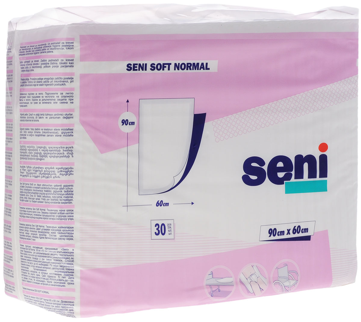 Seni Гигиенические пеленки Seni Soft Normal 90 см x 60 cм 30 штSE-091-SN30-J03 Seni Гигиенические пеленки Seni Soft Normal 90 см x 60 cм 30 штSE-091-SN30-J03Гигиенические пеленки Seni Soft предназначены для дополнительной защиты постельного белья от загрязнения во время смены подгузника и гигиенических процедур. Впитывающий слой состоит из распушенной целлюлозы. Мягкий верхний слой из нетканого материала обеспечивает комфорт в использовании. Внешний защитный слой из противоскользящей пленки препятствует скольжению пеленки.