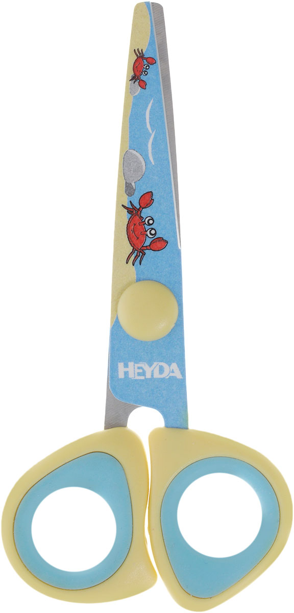 Heyda Ножницы детские цвет голубой желтый48895-42\BCD_голубой, желтый Heyda Ножницы детские цвет голубой желтый48895-42\BCD_голубой, желтыйДетские ножницы Heyda предназначены для детского творчества и художественно-оформительских работ.Лезвия выполнены из высококачественной нержавеющей стали. Облегченные пластиковые ручки с прорезиненными вставками адаптированы для детской руки. Ножницы имеют закругленный концы, что делает эксплуатацию безопасной.