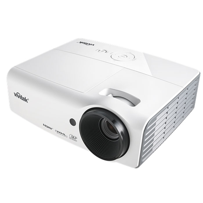 Vivitek D555WH мультимедийный проекторD555WH Vivitek D555WH мультимедийный проекторD555WHМодель Vivitek D555WH приходит на смену хиту продаж – проектору Vivitek D555. Новинка может быть использована как в офисе, так и учебной аудитории, обладает современным дизайном и небольшими габаритами, а также привлекает доступной ценой. Особо следует отметить новую высокоэффективную лампу, способную проработать до 10 000 часов.Порт MHL для подключения мобильных устройствОбновленный корпусСниженный уровень шумаЧип: 0.55 DMDМаксимальное поддерживаемое разрешение: WUXGA (1920x1200)Проекционная система: DLPПроекционное отношение: 1.92 - 2.14:1Параметры объектива: F/2.52-2.73 мм, f/21.8-24 ммЗум, фокусировка: 1.1xОффсет: 114%