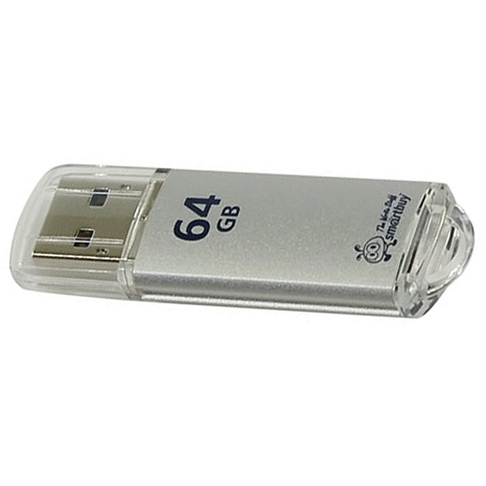 SmartBuy V-Cut 64GB, Silver USB-накопительSB64GBVC-S SmartBuy V-Cut 64GB, Silver USB-накопительSB64GBVC-SФлеш-накопитель SmartBuy V-Cut имеет классическую и удобную форму. При малых размерах у устройства большой объем памяти - 64 Гб. У флешки есть отверстие для шнурка, что позволит носить ее всегда с собой. Совместим с Windows 8/7/XP/2000/Vista, Mac OS 8.6 и Linux 2.4.0 (или выше).Пропускная способность интерфейса: 480 Мбит/сек