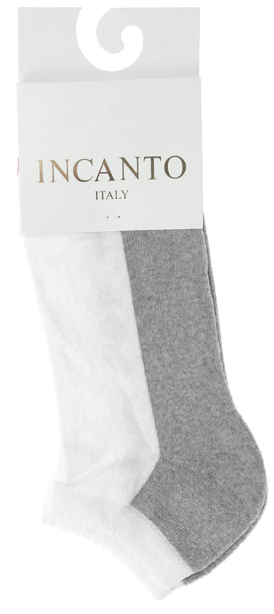 Носки женские Incanto Collant, цвет: белый, серый (Bianco, Grigio M). IBD731004. Размер 3 (39/40)IBD731004_Bianco, Grigio M Носки женские Incanto Collant, цвет: белый, серый (Bianco, Grigio M). IBD731004. Размер 3 (39/40)IBD731004_Bianco, Grigio MЖенские носки Incanto Collant с невысоким паголенком изготовлены из высококачественного сырья. По паголенку проходит кружевной узор подковки. Модель дополнена махровыми вставками. Носки очень мягкие на ощупь, а резинка плотно облегает ногу, не сдавливая ее, благодаря чему вам будет комфортно и удобно.