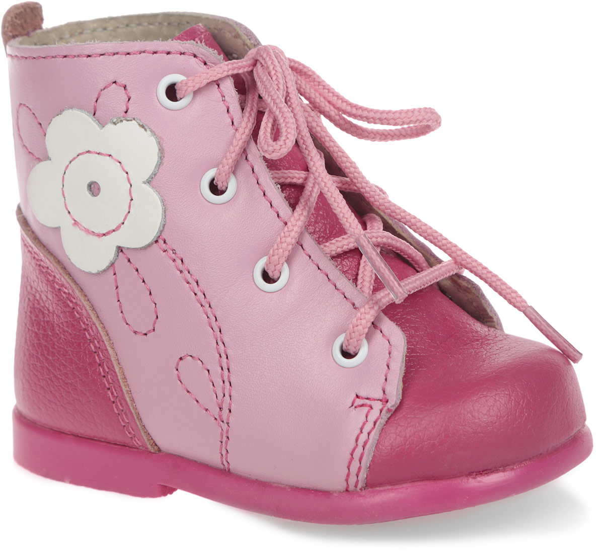 Ботинки для девочки Скороход, цвет: фуксия, розовый. 13-137-3. Размер 20. Длина стельки 12,5 см