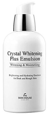 THE SKIN HOUSE Осветляющая эмульсия против пигментации CRYSTAL WHITENING, 130 мл821084 THE SKIN HOUSE Осветляющая эмульсия против пигментации CRYSTAL WHITENING, 130 мл821084Осветляющая эмульсия против пигментации, 130млИнтенсивно отбеливающая эмульсия на основе арбутина эффективно осветляет тон кожи, делая ее чистой, светлой и яркой. Предназначена удержать влагу в коже, удерживая ее в глубоких слоях кожи и препятствуя обезвоживанию и сухости лица. Постепенно помогает устранить пигментацию, препятствуя выработки меланина в глубоких слоях кожи. Регулирует кожно-жировой баланс, придает коже здоровый вид и наполняет её энергией.Используется для поддержания эффекта светлой и светящейся здоровьем кожи изнутри. Отбеливающая эмульсия сокращает выработку кожного жира и предотвращает пигментацию кожи, вызванную возрастными изменениями либо в период заживления пост-акне пятен. Содержит цветочные экстракты белых растений, благодаря которые помогают осветлить кожу и выровнять ее тон. ваша кожа станет светлой, красивой и мягкой на ощупь.