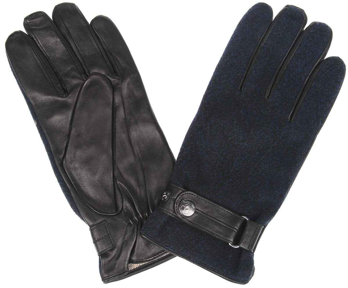 Перчатки мужские Eleganzza, цвет: черный, темно-синий. IS90900. Размер 8