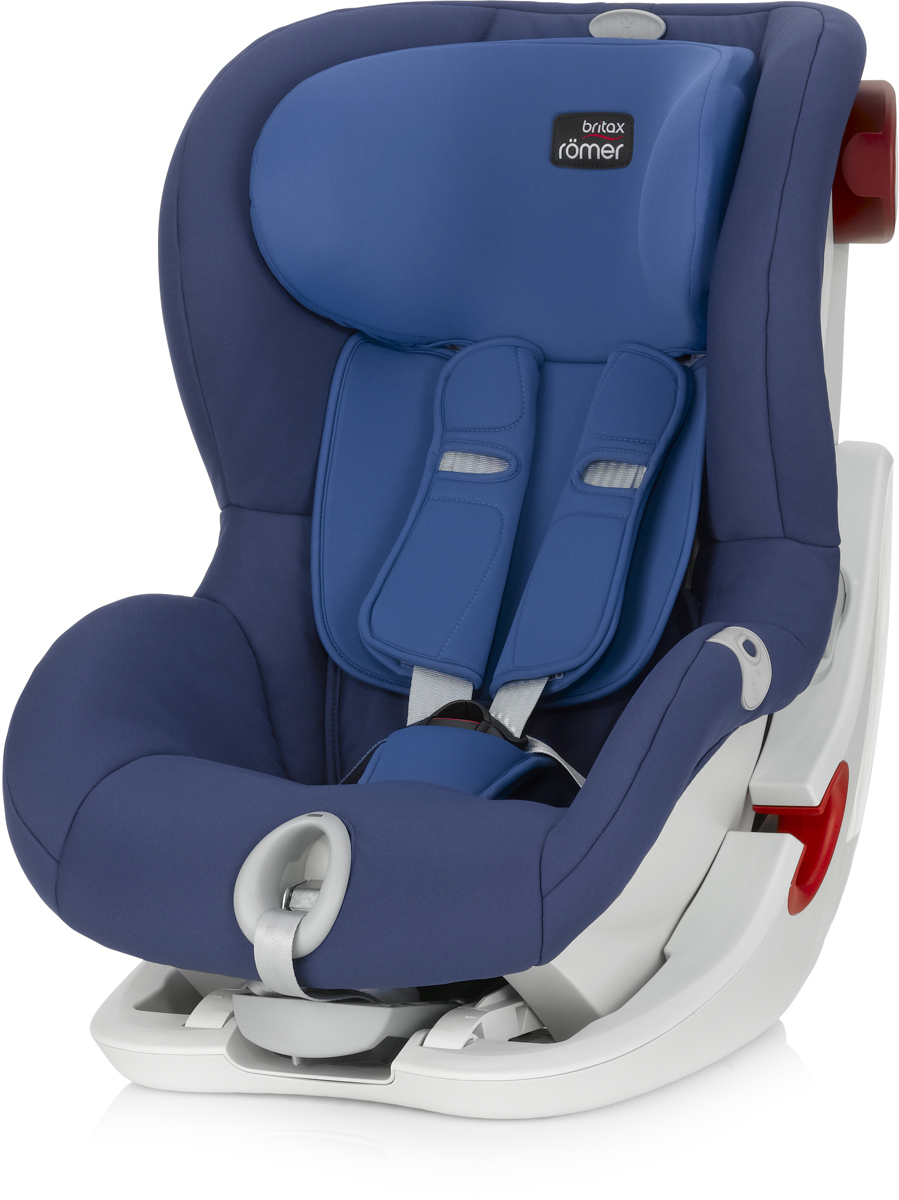 Romer Автокресло King II LS Ocean Blue от 9 до 18 кг2000022571 Romer Автокресло King II LS Ocean Blue от 9 до 18 кг2000022571Автокресло Romer King II LS группы 1 предназначено для детей весом от 9 до 18 кг (от 9 месяцев до 4 лет). Автокресло оснащено уникальной системой световой индикации натяжения ремня безопасности и складывающимся вперед сиденьем для удобства установки. Установка в автомобиле с помощью штатного ремня безопасности. Для удобства использования была создана специальная система светового оповещения, чтобы правильно оценить степень натяжения ремня. Для её активации нужно усадить ребенка в автокресло, отрегулировать плечевые накладки, защелкнуть замок, и потянуть за ремень снизу автокресла на себя до включения зеленого индикатора. Можно ехать, ваш ребенок надежно зафиксирован в автокресле. Особенности:Light System - световой индикатор ремня безопасности: определяет правильность натяжения ремня.Интуитивно понятная установка в автомобиль: откидывающаяся чаша и запатентованная система донатяжения штатного ремня.Легкая регулировка по высоте одной рукой - подголовник поднимается вместе с ремнями безопасности.Мягкие глубокие боковины и плечевые накладки, обеспечивают оптимальную защиту.5-ти точечные ремни безопасности с централизованной системой натяжения регулируются одной рукой.Держатели для ремня безопасности.Регулировка наклона автокресла позволяет изменить положение, не потревожив сон ребенка.Чехол из мягкой ткани быстро снимается, не зависимо от ремней безопасности.