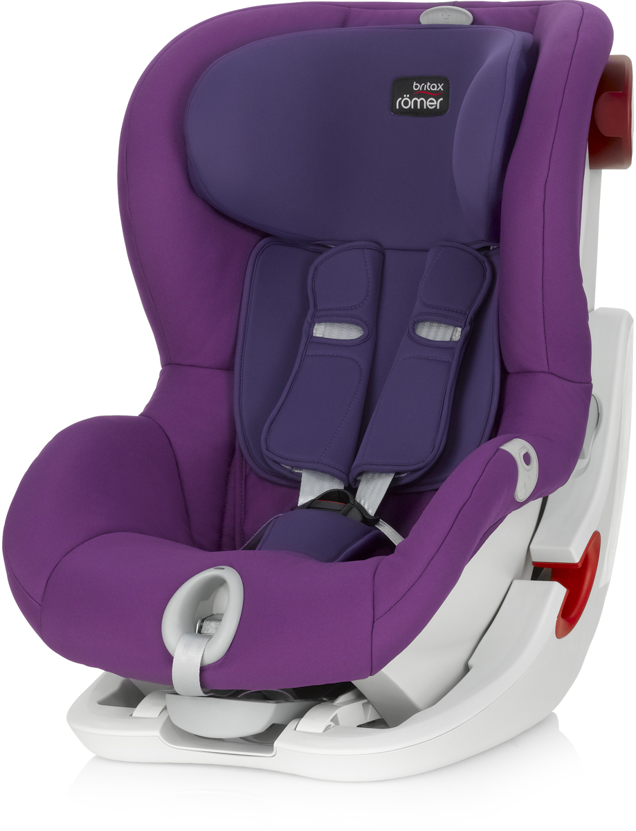 Romer Автокресло King II LS Mineral Purple от 9 до 18 кг2000022572 Romer Автокресло King II LS Mineral Purple от 9 до 18 кг2000022572Автокресло Romer King II LS группы 1 предназначено для детей весом от 9 до 18 кг (от 9 месяцев до 4 лет). Автокресло оснащено уникальной системой световой индикации натяжения ремня безопасности и складывающимся вперед сиденьем для удобства установки. Установка в автомобиле с помощью штатного ремня безопасности. Для удобства использования была создана специальная система светового оповещения, чтобы правильно оценить степень натяжения ремня. Для её активации нужно усадить ребенка в автокресло, отрегулировать плечевые накладки, защелкнуть замок, и потянуть за ремень снизу автокресла на себя до включения зеленого индикатора. Можно ехать, ваш ребенок надежно зафиксирован в автокресле. Особенности:Light System - световой индикатор ремня безопасности: определяет правильность натяжения ремня.Интуитивно понятная установка в автомобиль: откидывающаяся чаша и запатентованная система донатяжения штатного ремня.Легкая регулировка по высоте одной рукой - подголовник поднимается вместе с ремнями безопасности.Мягкие глубокие боковины и плечевые накладки, обеспечивают оптимальную защиту.5-ти точечные ремни безопасности с централизованной системой натяжения регулируются одной рукой.Держатели для ремня безопасности.Регулировка наклона автокресла позволяет изменить положение, не потревожив сон ребенка.Чехол из мягкой ткани быстро снимается, не зависимо от ремней безопасности.