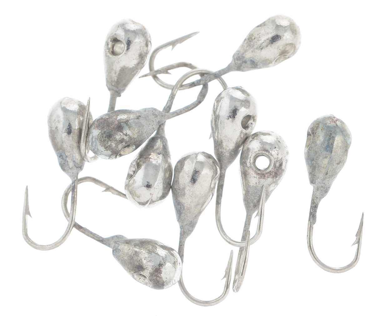 Мормышка вольфрамовая Dixxon-Russia, капля с отверстием, цвет: серебряный, диаметр 3 мм, 0,35 г, 10 шт