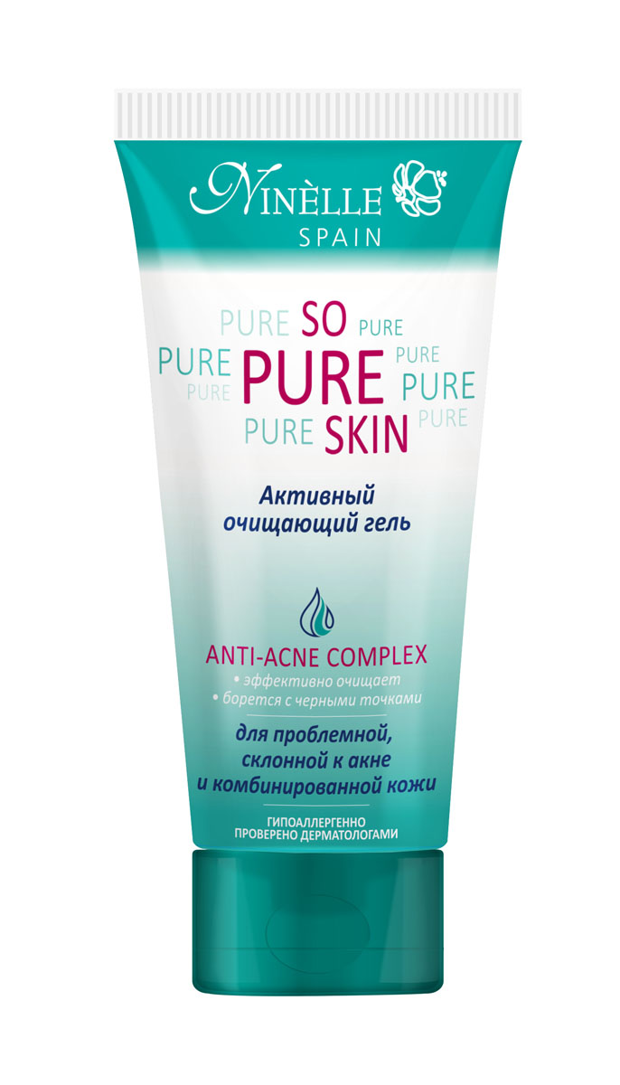 Ninelle So Pure Skin Активный очищающий гель для лица, 100 мл1063N10772 Ninelle So Pure Skin Активный очищающий гель для лица, 100 мл1063N10772Гель легко удаляет макияж и загрязнения, при регулярном использовании устраняет жирный блеск, стягивает поры, предотвращает появление черных точек. Комплексное использование средств серии SO PURE SKIN гарантирует антибактериальный и противовоспалительный эффект, предотвращает появление новых воспалений, в значительной степени нормализует работу сальных желез, глубоко очищает, матирует кожу и сужает поры. Содержит Hydromanil complex, Asebiol complex, Масло чайного дерева, Д-пантенол.