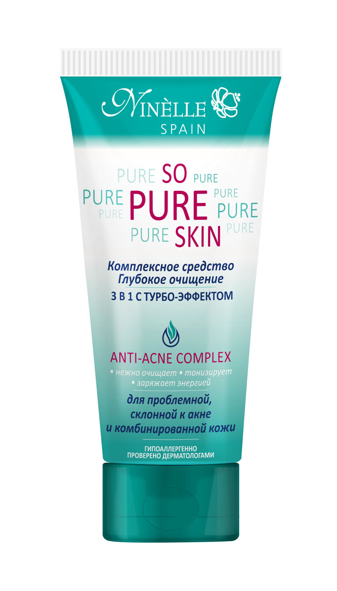 Ninelle So Pure Skin Комплексное средство для лица Глубокое очищение 3 в 1 с турбо-эффектом, 100 мл