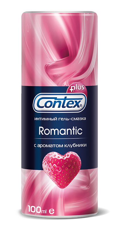 Contex Romantic Интимный гель-смазка с ароматом клубники, 100 мл