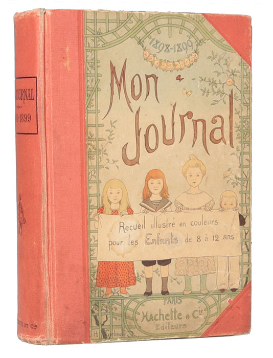 Mon Journal. Recueil hebdomadaire pour les enfants. Annee 1898 - 18994002064401324 Mon Journal. Recueil hebdomadaire pour les enfants. Annee 1898 - 18994002064401324Париж, 1898 - 1899 гг. Издательство Hachette & Сie.Богато иллюстрированное издание с цветными и черно-белыми рисунками.Типографский переплет.Сохранность хорошая.Вашему вниманию предлагается подшивка выпусков французского журнала Mon Journal за октябрь 1898 г. - сентябрь 1899 г.Mon Journal - еженедельный иллюстрированный журнал для детей от 8 до 12 лет. В издании публиковались разнообразные рассказы, заметки, сюжеты на исторические и бытовые темы.Журнал богато иллюстрирован цветными и черно-белыми гравюрами.Не подлежит вывозу за пределы Российской Федерации.