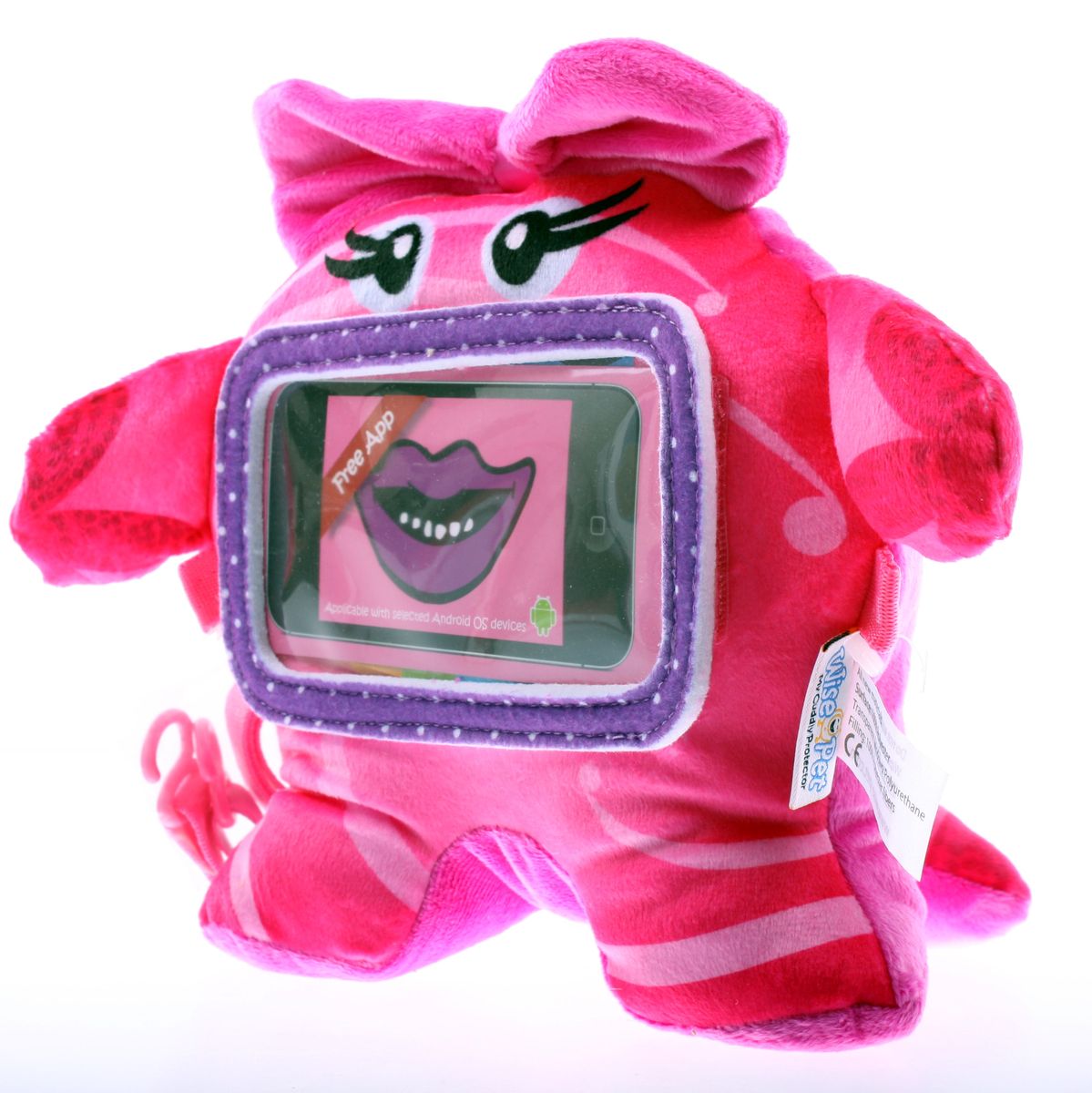 Wise Pet Мягкая игрушка Pinky с прозрачным карманом для смартфона