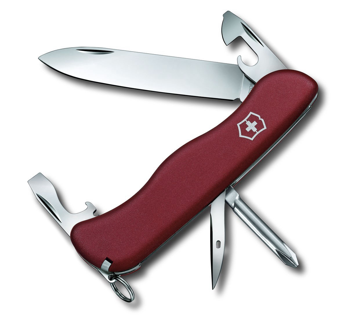 Нож перочинный Victorinox Adventurer, цвет: красный, 11 функций, 11,1 см0.8953 Нож перочинный Victorinox Adventurer, цвет: красный, 11 функций, 11,1 см0.8953Лезвие перочинного складного ножа Victorinox Adventurer изготовлено из высококачественной нержавеющей стали. Ручка, выполненная из прочного пластика, обеспечивает надежный и удобный хват.Хорошее качество, надежный долговечный материал и эргономичная рукоятка - что может быть удобнее на природе или на пикнике!Функции ножа:Фиксирующееся лезвие.Крестовая отвертка.Консервный нож с малой отверткой.Открывалка для бутылок с отверткой.Инструментом для снятия изоляции.Шило, кернер.Кольцо для ключей.Пинцет.Зубочистка.Длина ножа в сложенном виде: 11,1 см.Длина ножа в разложенном виде: 19,5 см.