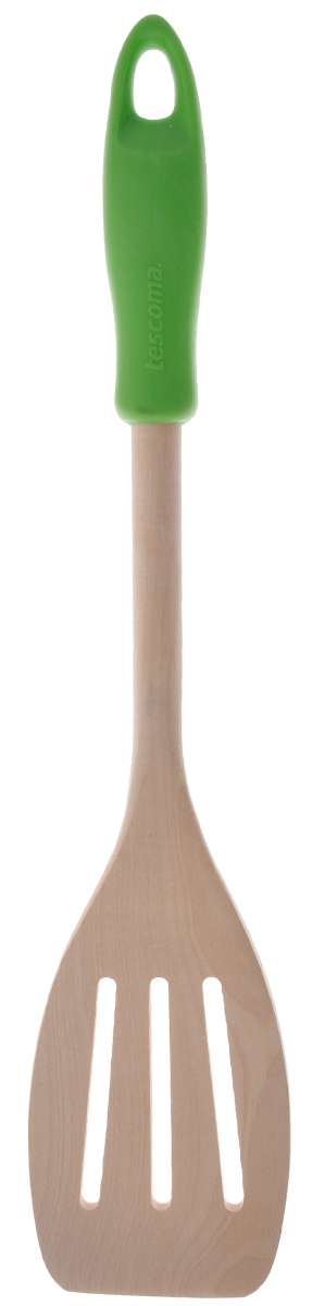 Лопатка кулинарная Tescoma Presto Wood, цвет: салатовый, длина 30 см637218_салатовый Лопатка кулинарная Tescoma Presto Wood, цвет: салатовый, длина 30 см637218_салатовыйКулинарная лопатка Tescoma Presto Wood изготовлена из экологически чистого материала - качественной березовой древесины, обладающей уникальной текстурой. Элегантная ручка имеет противоскользящую обработку, что дает возможность удобно и комфортно пользоваться лопаткой. Такая кухонная принадлежность подходит для всех видов посуды, а также замечательна для посуды с антипригарным покрытием. Лопатка Tescoma Presto Wood станет вашим незаменимым помощником на кухне, а также это практичный и необходимый подарок любой хозяйке! Не подходит для мытья в посудомоечной машине. Размер рабочей поверхности: 6 х 11 см. Общая длина лопатки: 30 см.