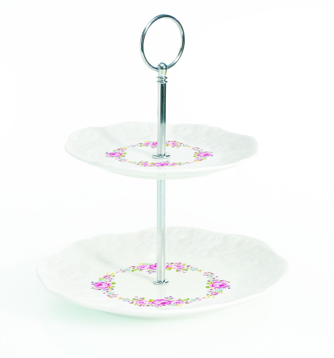 Фруктовница Nuova R2S Jardin de roses. Сад роз, двухъярусная1258DERO Фруктовница Nuova R2S Jardin de roses. Сад роз, двухъярусная1258DEROДвухъярусная фруктовница Nuova R2S Jardin de roses. Сад роз выполнена из высококачественного фарфора в виде двух блюд на изящной ножке и оснащена ручкой для удобной переноски. Изделие оформлено изображением цветов и имеет изысканный внешний вид. Фруктовница Nuova R2S Jardin de roses. Сад роз станет идеальным украшением любой кухни или прекрасным подарком для вас и ваших близких.Диаметр большого блюда (по верхнему краю): 20 см. Диаметр малого блюда (по верхнему краю): 15,5 см. Общая высота фруктовницы (в собранном виде): 23,5 см.