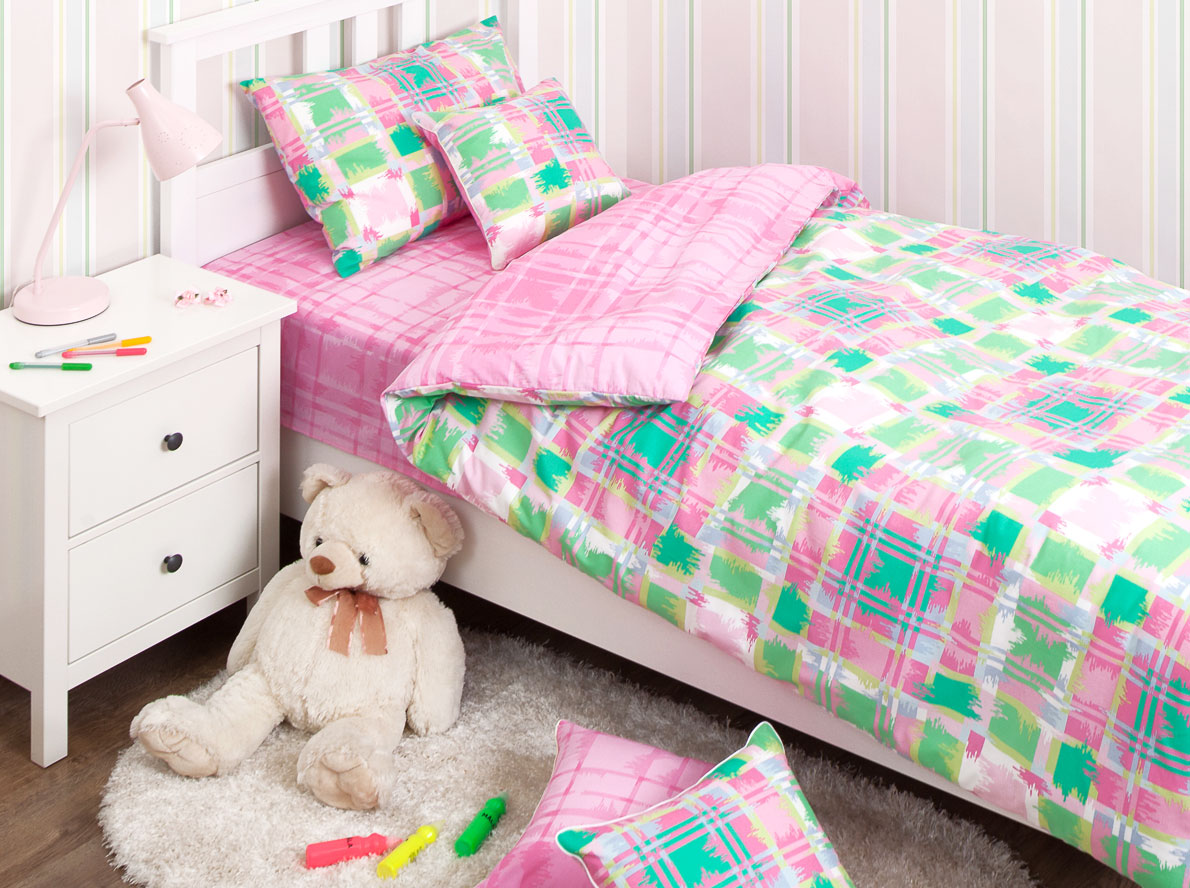 Хлопковый Край Комплект детского постельного белья Geometry Pink 1,5-спальный наволочка 70 см х 70 см