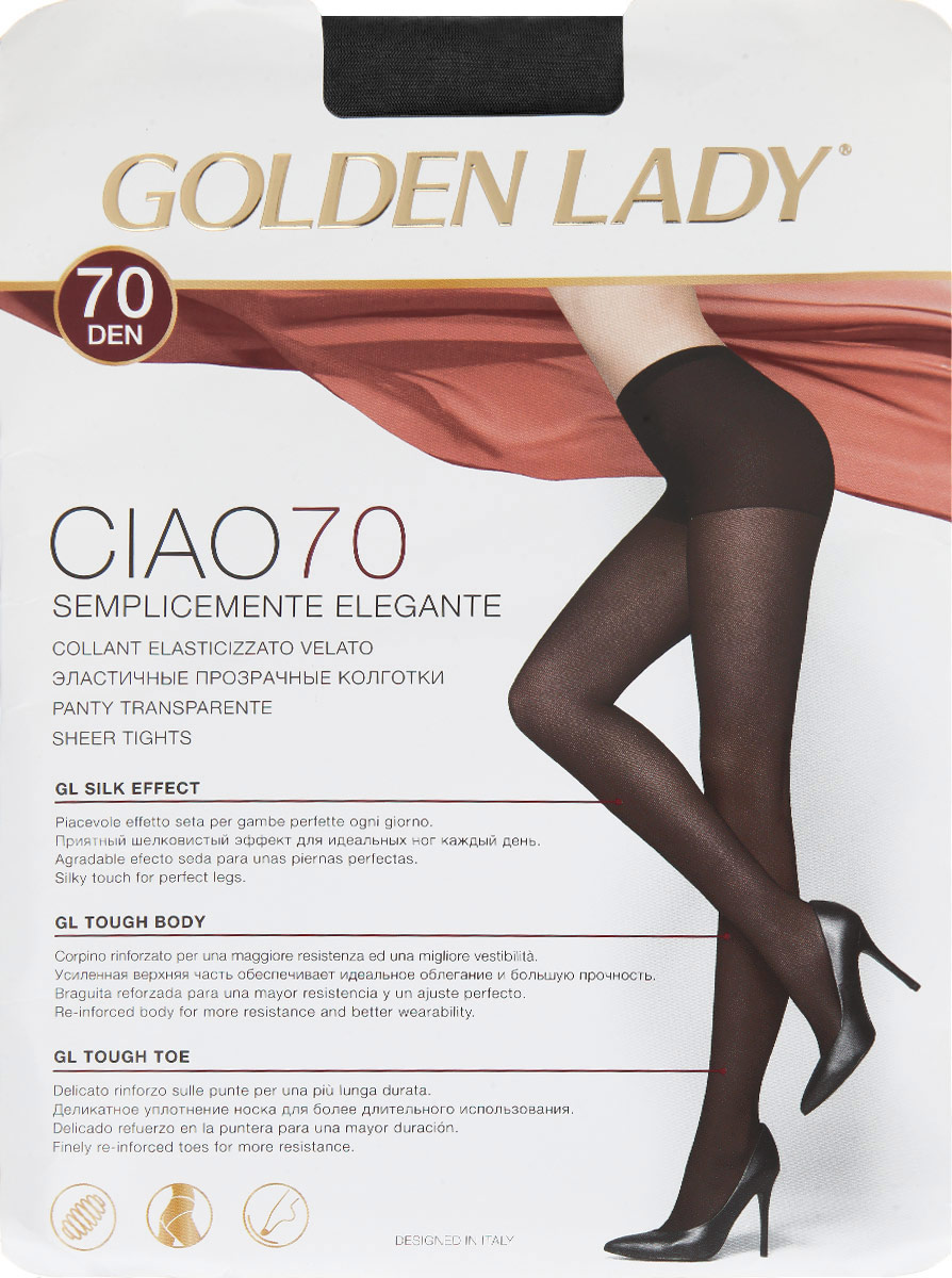 Колготки Golden Lady Ciao 70, цвет: Nero (черный). 40FFF. Размер 3 (42/44)