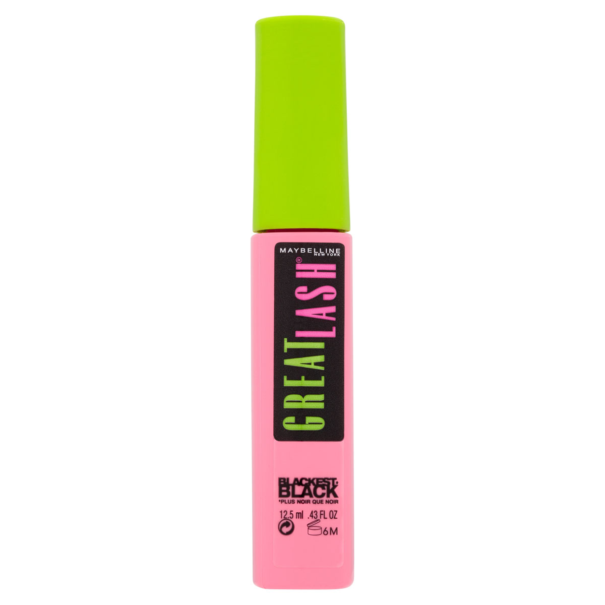 Maybelline New York Тушь для ресниц Great Lash Blackest Black, черная, 12,5 млB2567612 Maybelline New York Тушь для ресниц Great Lash Blackest Black, черная, 12,5 млB2567612Возвращение легенды! Классическая форма кисточки и оттенок “чернее черного” для самого кокетливого взгляда! Объем, цвет и аккуратное нанесение. Great Lash Blackest Black от Maybelline NY - любимая тушь миллионов женщин!