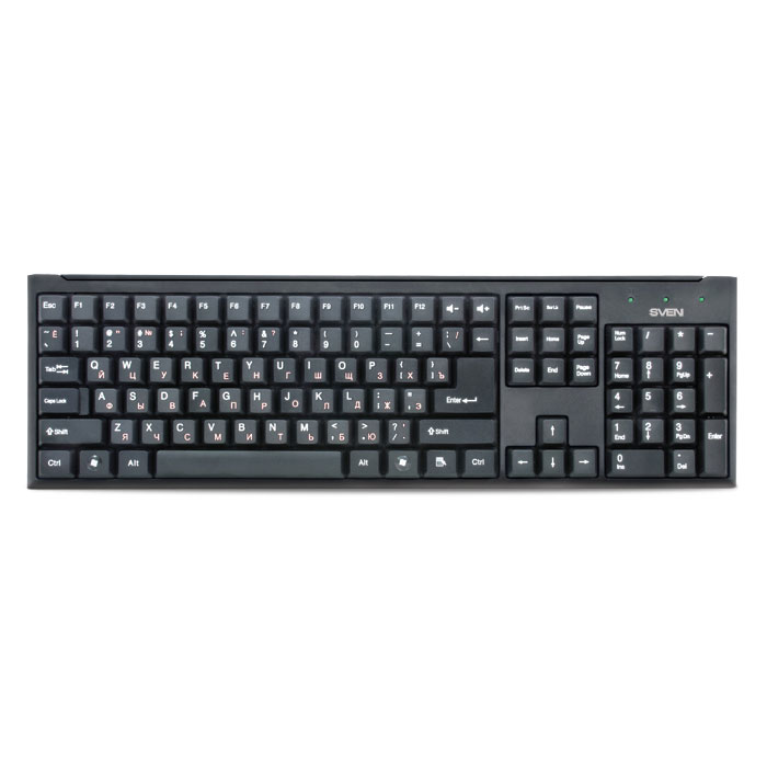 Sven Standard 303 USB, Black клавиатураSV-03100303UB Sven Standard 303 USB, Black клавиатураSV-03100303UBМодели Sven Standard 303 – это неприхотливые рабочие лошадки, надежные и легкие в использовании. Классическая печатная раскладка содержит символы латиницы (белого или черного цветов, в зависимости от цвета клавиатуры) и кириллицы (светло-кораллового оттенка).Устройства ввода оснащены интерфейсами USB. Их установка осуществляется автоматически после подключения к USB-порту ПК. Высококачественная мембрана и тихий ход клавиш обеспечивают легкое и мягкое нажатие кнопок. С таким решением ваши пальцы будут летать по клавиатуре. Модели также оснащены кнопками, позволяющими регулировать громкость звука.