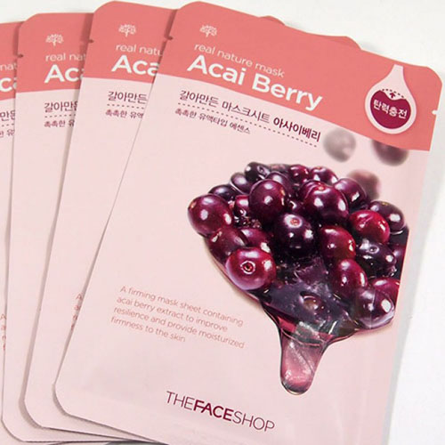 The Face Shop Тканевая маска для лица с экстрактом ягод асаи REAL NATURE, 20 гУТ000001543 The Face Shop Тканевая маска для лица с экстрактом ягод асаи REAL NATURE, 20 гУТ000001543Тканевые маски на основе природных ингредиентов сравнимые по эффекту с сывороткой. Ягоды Асаи - богаты антиоксидантами, необходимыми жировыми кислотами (Омега 3, 6 и 9), витаминами и минералами, клетчаткой, фитонутриентами, минокислотами, микроминералами, комплексом углеводов. Противодействуют процессу старения. Стимулируют регенерацию клеток кожи.