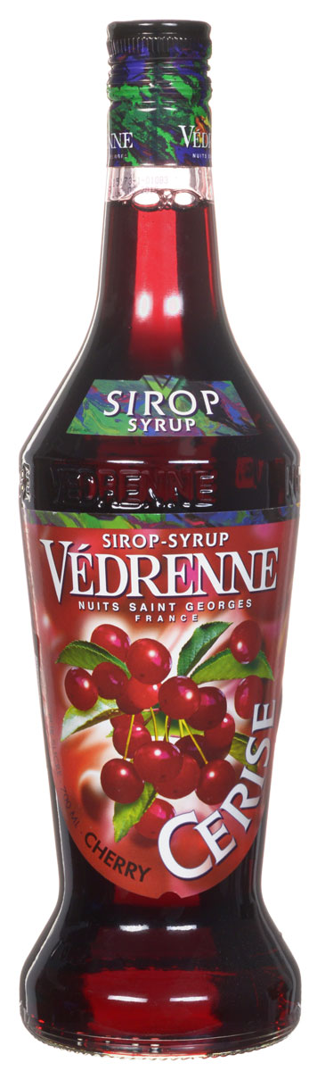 Vedrenne Вишня сироп, 0,7 лSVDRCE-070B01 Vedrenne Вишня сироп, 0,7 лSVDRCE-070B01Сироп Вишня является настоящей классикой в сфере миксологии, так как он сочетается практически с любыми напитками и сладкими блюдами. Главными компонентами сиропа являются очищенная вода, сгущенный раствор сахара и натуральное ягодное сырье (вишневый сок или пюре), прошедшее соответствующую обработку.Сиропы изготавливаются на основе натурального растительного сырья, фруктовых и ягодных соков прямого отжима, цитрусовых настоев, а также с использованием очищенной воды без вредных примесей, что позволяет выдержать все ценные и полезные свойства натуральных фруктово-ягодных плодов и трав. В состав сиропов входит только натуральный сахар, произведенный по традиционной технологии из сахарозы. Благодаря высокому содержанию концентрированного фруктового сока, сиропы Vedrenne обладают изысканным ароматом и натуральным вкусом, являются эффективным подсластителем при незначительной калорийности. Они оптимизируют уровень влажности и процесс кристаллизации десертов, хорошо смешиваются с другими ингредиентами и способствуют улучшению вкусовых качеств напитков и десертов.Сиропы Vedrenne разливаются в стеклянные бутылки с яркими этикетками, на которых изображен фрукт, ягода или другой ингредиент, определяющий вкусовые оттенки того или иного продукта Vedrenne. Емкости с сиропами Vedrenne герметичны, поэтому не позволяют содержимому контактировать с микроорганизмами и другими губительными внешними воздействиями. Кроме того, стеклянные бутылки выглядят оригинально и стильно.В настоящее время компания Vedrenne считается одним из лучших производителей высококлассных сиропов, отличающихся натуральным вкусом, а также насыщенным ароматом и глубоким цветом. Фруктовые сиропы Vedrenne пользуются большой популярностью не только во Франции (где их широко используют как в сегменте HoReCa, так и в домашних условиях), но и экспортируются более чем в 50 стран мира.Цвет: глубокий гранатовыйАромат: изящный аромат раскрывается нотами спелых вишенВкус: сочный, ягодный, с яркими тонами вишни и легкой кислинкойРецепт коктейля Вишнёвое УдовольствиеИнгредиенты:25 мл сиропа Vedrenne Вишня;200 мл молока;100 г мороженого;50 г вишни без косточек.Способ приготовления:Поместить все ингредиенты в блендер, взбить до однородной массы. Перелить в высокий бокал, украсить вишней.