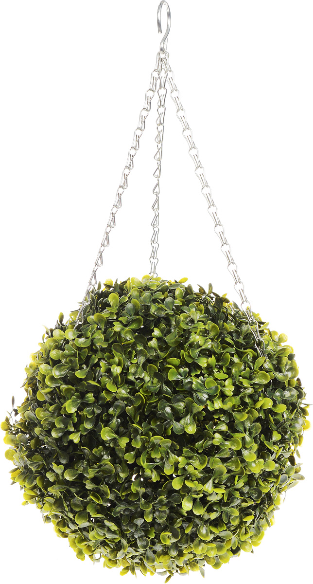 Искусственное растение Gardman Topiary Ball, с лампочками, цвет: зеленый, диаметр 26 см02825XS Искусственное растение Gardman Topiary Ball, с лампочками, цвет: зеленый, диаметр 26 см02825XSИскусственное растение Gardman Topiary Ball выполнено из пластика в виде шара. К растению прикреплены три цепочки с крючком, за который его можно повесить в любое место. Также растение можно поместить в горшок. Изделие украшено гирляндой с 20 светодиодными лампочками. Пуль управление питается от 3 батареек типа АА (не входят в комплект).Растение устойчиво к воздействиям внешней среды, таким как влажность, солнце, перепады температуры, не выцветает со временем. Искусственное растение Gardman Topiary Ball великолепно украсит интерьер офиса, дома или сада. Диаметр шара: 26 см.Длина цепочки: 34 см.