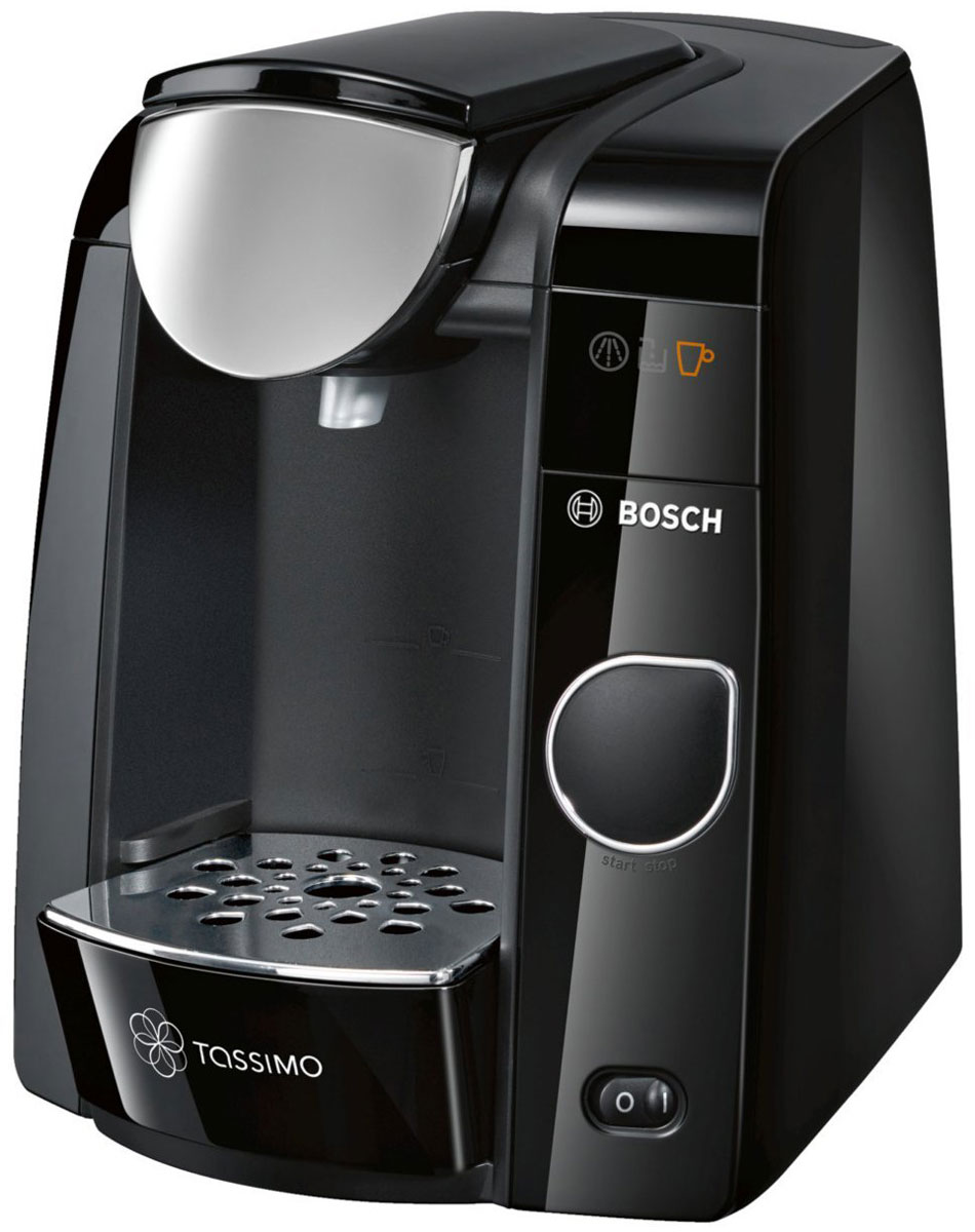 Bosch Tassimo Joy TAS4502, Black капсульная кофемашинаTAS4502 Bosch Tassimo Joy TAS4502, Black капсульная кофемашинаTAS4502Bosch Tassimo Joy TAS4502 - это стильная деталь интерьера для любого дома. Но она прекрасна не только снаружи. За изящным и элегантным внешним видом скрывается современная технология Intellibrew, делающая каждую чашку напитка идеальной.В дополнение к стандартным характеристикам кофемашин Tassimo, Bosch Tassimo Joy TAS4502 предлагает передовую систему фильтрации воды и настройки для регулирования крепости, которые обеспечивают максимальное удовольствие от напитков. Кофемашина Tassimo считывает штрих-код, нанесенный на каждую капсулу (Т-диск), и автоматически определяет точную информацию для приготовления идеального напитка: количество воды, время заваривания, температура.Несмотря на компактный размер, Bosch Tassimo Joy TAS4502 поражает размером своего резервуара для воды. Теперь нет необходимости доливать воду после каждой чашки напитка. Если вы обожаете хороший кофе, ароматный чай или лучший горячий шоколад, если вы цените красоту и любите пробовать новые вкусы, значит, Bosch Tassimo Joy TAS4502 создана именно для вас.