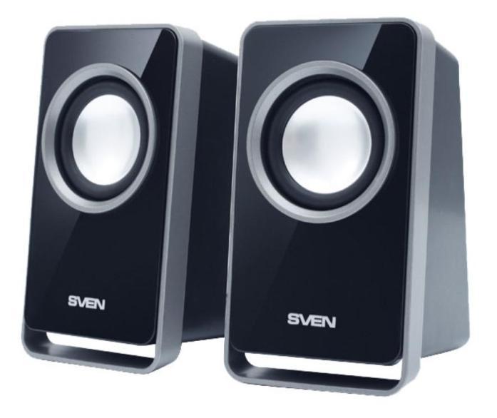Sven 355, Black акустическая система 2.0SV-0110355BK Sven 355, Black акустическая система 2.0SV-0110355BKРасширяя ассортимент пластиковой акустики, ТМ SVEN представляет модель мультимедийных USB колонок SVEN 355 – легкое и доступное решение вопроса озвучивания Вашего компьютера!Модель не только проста в использовании и удобна в управлении, но и обладает привлекательным внешним видом – черная глянцевая поверхность и алюминиевые диффузоры идеально сочетаются с современными мониторами и отлично вписываются в рабочее пространство.SVEN 355 имеет регулировку громкости, а ее питание осуществляется через USB-порт ПК, ноутбука или адаптер 5V DC. Эти приятные глазу колонки не только «разговорят» Ваш ПК, но и существенно сэкономят бюджет.