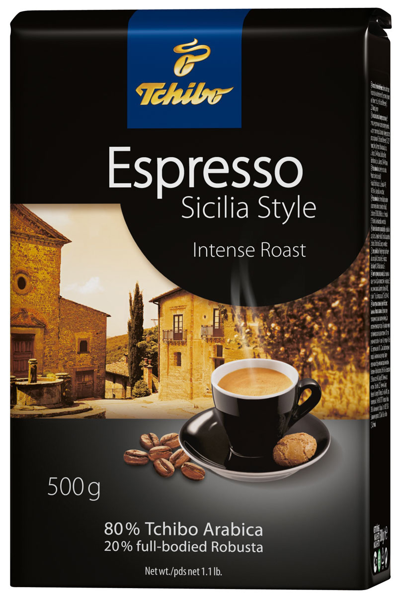 Tchibo Espresso Sicilia Style кофе в зернах, 500 г456716 Tchibo Espresso Sicilia Style кофе в зернах, 500 г456716Tchibo Espresso Sicilia Style - натуральный кофе в зернах. В нем содержаться лучшие зерна Арабики и высококачественные зерна сорта Робусты, обжаренные специалистами Tchibo особым образом и смешанные в традиции южной Италии. Поэтому кофе имеет выраженный сицилийский характер и крепкий терпкий вкус.