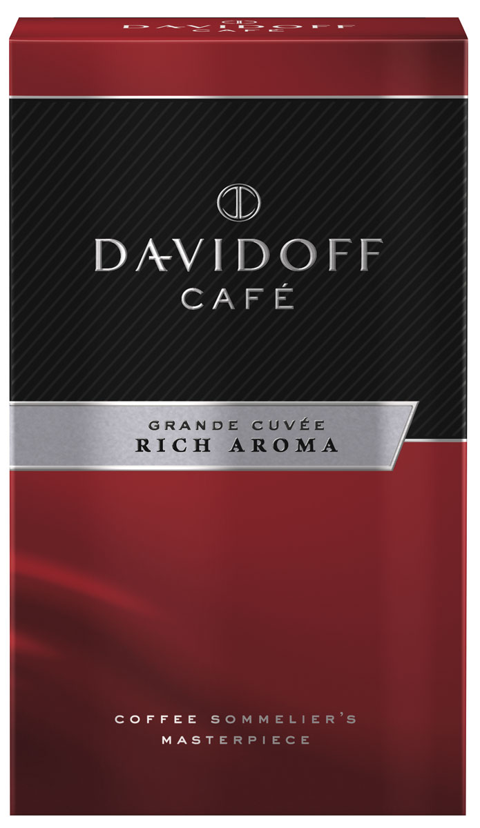 Davidoff Rich кофе молотый, 250 г4898 Davidoff Rich кофе молотый, 250 г4898Кофе Davidoff Cafe Grande Cuvee- это истинный шедевр кофейного искусства, созданный сомелье Davidoff Cafe. Для создания этих совершенных кофейных композиций используются только специально отобранные зерна сорта Арабика. Безупречное качество этого кофе покорит самых искушенных ценителей. Davidoff Cafe Rich Aroma - это восхитительное сочетание насыщенного вкуса с элегантной кислинкой, дополненное пикантными, легкими фруктовыми нотками.