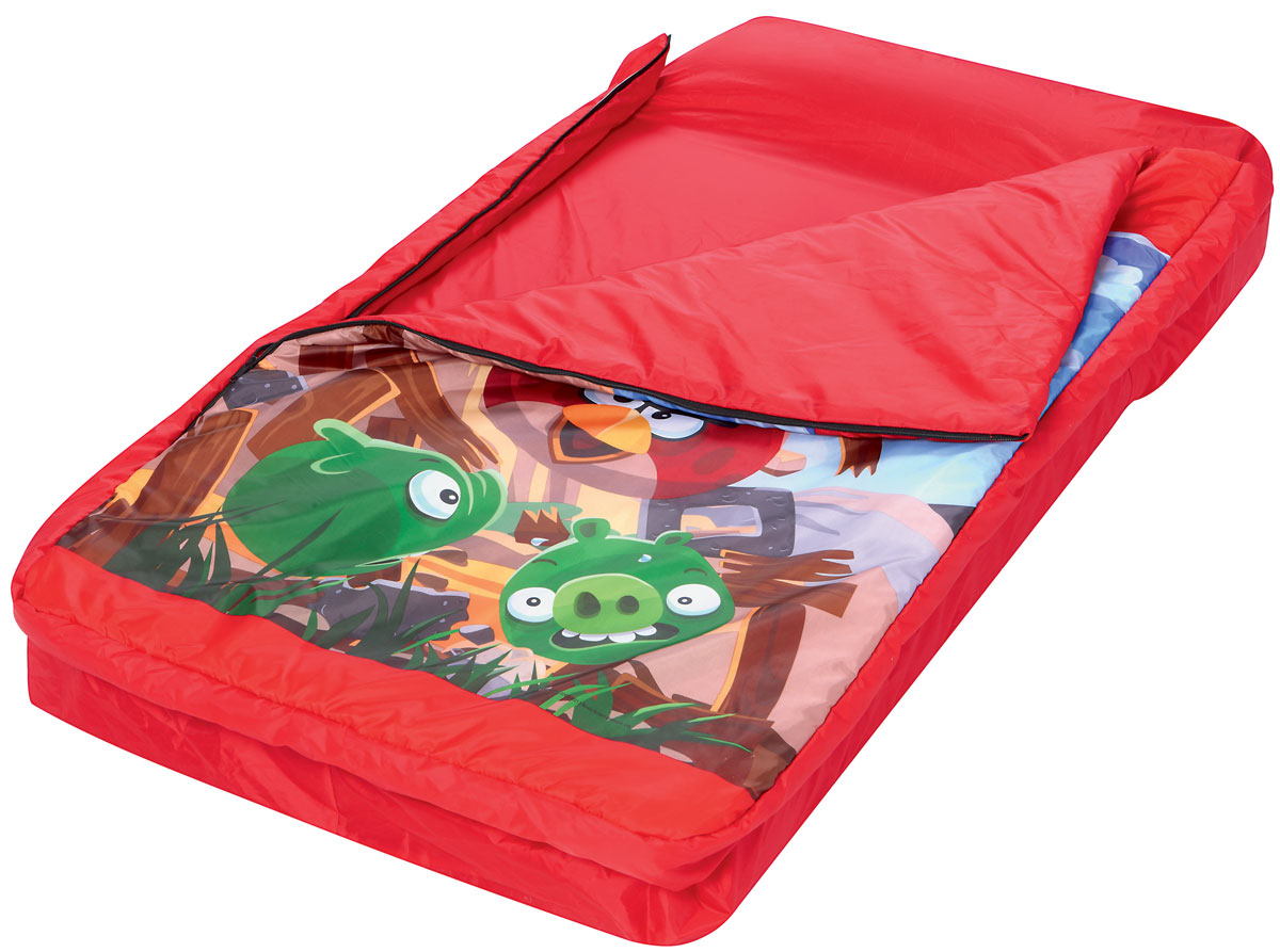 Bestway Кровать надувная Angry Birds, со спальным мешком.96114 Bestway Кровать надувная Angry Birds, со спальным мешком.96114Кровать надувная Bestway Angry Birds проста в использовании, очень комфортная, не занимает много места при хранении.Кровать выполнена из прочного, испытанного винила. Быстро надувается и сдувается. Кровать имеет удобную флокированную поверхность для сна и встроенную подушку. Надувная кровать и спальный мешок могут быть использованы совместно или по отдельности. Спальный мешок изготовлен из 100 % полиэстера. Отлично подходит для использования в помещении. Спальный мешок украшен знаменитыми героями из игры Angry Birds.В комплект также входит прочная заплата для ремонта.