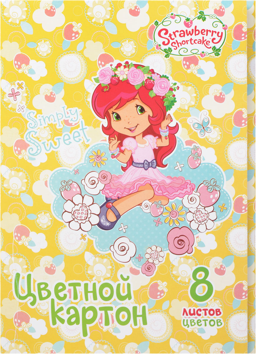 Action! Набор цветного картона Strawberry Shortcake 16 листовSW-cc-8/8_девочка с венком Action! Набор цветного картона Strawberry Shortcake 16 листовSW-cc-8/8_девочка с венкомНабор цветного картона Action!: Strawberry Shortcake позволит создавать всевозможные аппликации и поделки. Набор включает 16 листов одностороннего цветного картона формата А4 из 8-ми цветов (желтый, красный, зеленый, синий, оранжевый, белый, коричневый, черный).Создание поделок из цветного картона позволяет ребенку развивать творческие способности, кроме того, это увлекательный досуг. Набор упакован в картонную папку с изображением Strawberry Shortcake.