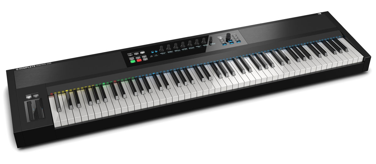 Native Instruments Komplete Kontrol S88 MIDI-клавиатураKontrol 88 Native Instruments Komplete Kontrol S88 MIDI-клавиатураKontrol 88Native Instruments Komplete Kontrol S88 - MIDI-клавиатура с 88 клавишами, которые имеют светодиодную индикацию, а также чувствительность к касанию и послекасанию. Устройство также имеет восемь вращаемых регуляторов и два сенсорных ленточных контроллера. Функция автоматического маппинга назначает все ключевые параметры инструмента на чувствительные кнобы.Поддержка VST-инструментов и нового формата плагинов NKS, реализованная в Komplete Kontrol 1.5, значительно расширяет возможности устройства. Вместо привычных колёс Pitch Bend и Modulation имеются сенсорные ленточные контроллеры Touch Kontrols с индикацией положения. Эти слайдеры также позволяют управлять и другими параметрами инструментов. Функция Smart Play позволяет ускорить рабочий процесс и стимулирует появление новых идей. Предусмотрена возможность использования в автономном режиме без привязки к какому-либо секвенсору.Инновационная подсветка подчеркивает переключатели, зоны и другие элементы управления в полном цвете, в зависимости от инструмента. Играть аккорды с отдельных клавиш или назначать всю клавиатуру - решаете вы сами. Создавать мелодии при нажатии кнопки с арпеджиатором теперь невероятно легко . Можно также изменять, закручивать и автоматизировать звуки как никогда раньше. Серия S была специально спроектирована под программное обеспечение Native Instruments Komplete 10 и Native Instruments Komplete 10 Ultimate - наимощнейшие инструменты для продакшн и саунд-дизайна.