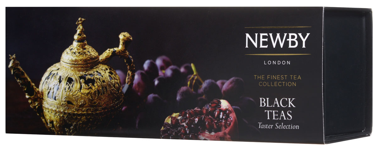 Newby Black Teas подарочный набор черного листового чая (4 вкуса), 100г829010 Newby Black Teas подарочный набор черного листового чая (4 вкуса), 100г829010Подарочная упаковка посвящена возрождению чайной культуры и декорирована изображениями уникальных чайников из коллекции Chitra компании Newby. Внутри каждой картонной коробочки листовой чай отменного качества. В набор входят: Английский завтрак - популярная смесь черных сортов чая из Ассама, Цейлона и Кении. Чашка действительно крепкого чая насыщенного янтарного цвета и богатого вкуса идеальна для начала вашего дня;Эрл Грей - черный чай, ароматизированный натуральным маслом бергамота. Насыщенный черный чай, яркий настой с натуральным ароматом и цитрусовым вкусом спелого бергамота;Кан-Джанга - деликатный черный чай с медовым цветом настоя, цветочным ароматом и легким мускатным привкусом - настоящая находка для гурманов;Верхний Ассам - насыщенный черный чай летнего сбора с богатым солодовым вкусом, ореховыми ноткамии пьянящим ароматом.