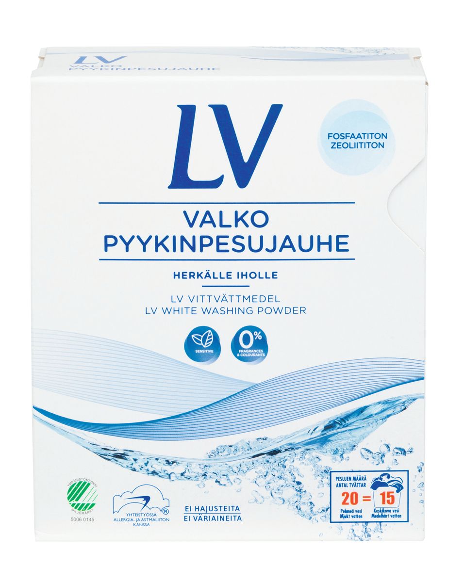 Berner LV Концентрированный стиральный порошок 750 г92125 Berner LV Концентрированный стиральный порошок 750 г92125Концентрированный стиральный порошок для белого белья (22 машинных стирки, 15 ручныхстирок). Не содержит ароматические добавки,красители, цеолит, фосфат, оптическиеотбеливатели, РН 9,7. Эффективно отстирываети отбеливает белье. Подходит для стиркиизделий из любых тканей, как в стиральноймашине любого типа, так и вручную. Содержиткомпоненты, защищающие от коррозиидетали стиральных машин. Не рекомендуетсяиспользовать стиральный порошокLV для мытья рук. Для более тщательной стиркиили замачивания, используйтераспределитель стиральной машины. Подходит для стирки детского белья.Товар сертифицирован.