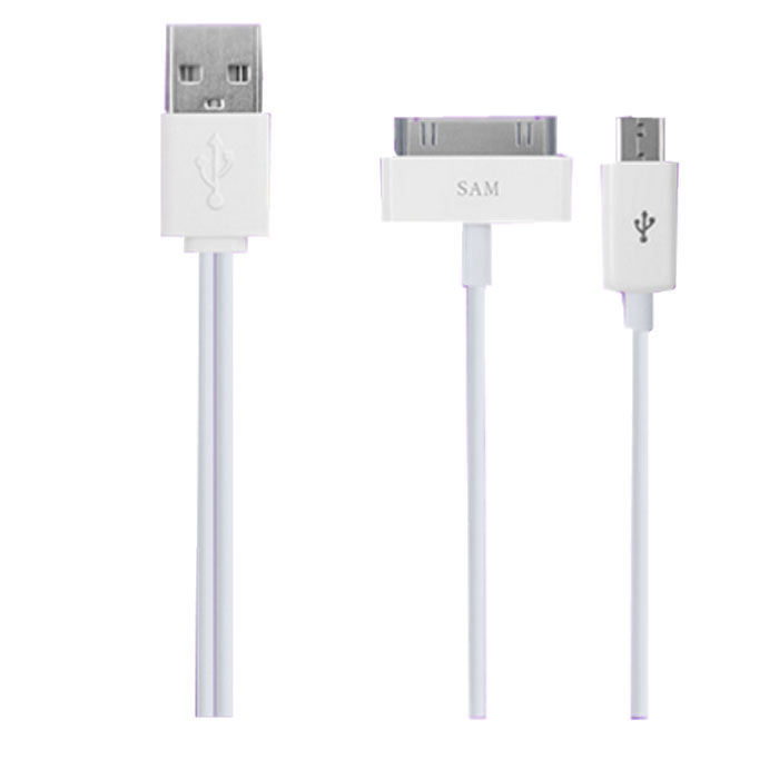 Oxion UCC002, White универсальный USB кабельOX-UCC002WH Oxion UCC002, White универсальный USB кабельOX-UCC002WHOxion UCC002 - универсальный зарядный кабель, который подходит для iPad, iPhone и iPod с коннектором 30-pin, а также Micro-USB.