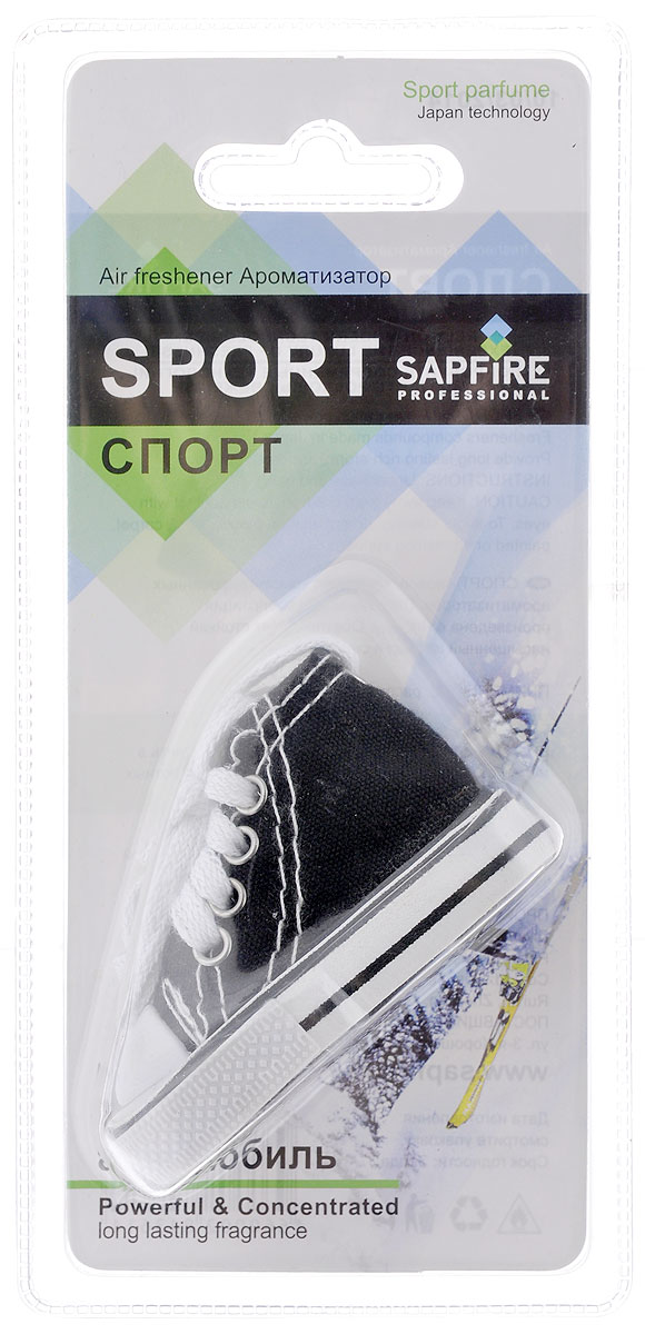 Ароматизатор для салона автомобиля Sapfire Sport, цвет: черный, белый, новый автомобильSAT-2015_черный, белый Ароматизатор для салона автомобиля Sapfire Sport, цвет: черный, белый, новый автомобильSAT-2015_черный, белыйПодвесной ароматизатор для салона автомобиля Sapfire Sport имеет приятный аромат нового автомобиля. Ароматизатор, выполненный из текстиля и резины в виде кеды, предназначен для автомобиля, а также для небольших помещений. Sport - новое поколение концентрированных ароматизаторов. Парфюмерная композиция произведена в Японии. Обеспечивает стойкий насыщенный аромат и свежий запах.Состав: гранулы, парфюмерная композиция высокой концентрации, стабилизатор. Товар сертифицирован.Уважаемые клиенты! Обращаем ваше внимание на незначительные изменения в дизайне упаковки, допускаемые производителем. Поставка осуществляется в зависимости от наличия на складе.