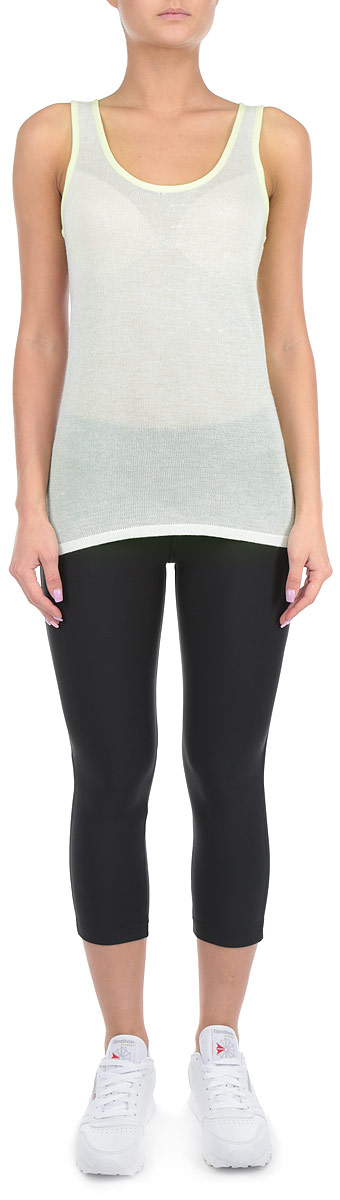 Майка женская Reebok Yog Swtr, цвет: салатовый. B84811. Размер S (42/44)B84811 Майка женская Reebok Yog Swtr, цвет: салатовый. B84811. Размер S (42/44)B84811Стильная женская майка Reebok, выполненная из высококачественной вискозы с добавлением полиэстера, обладает высокой теплопроводностью, воздухопроницаемостью и гигроскопичностью, позволяет коже дышать.Легкая майка с круглым вырезом горловины - идеальный вариант для создания современного образа в стиле Casual и для занятия спортом. Модель перевернутой надписью Lets Do Head-stands на спинке. Такая майка подарит вам комфорт в течение всего дня и послужит замечательным дополнением к вашему гардеробу. В ней вы всегда будете чувствовать себя уверенно, оставаясь в центре внимания.