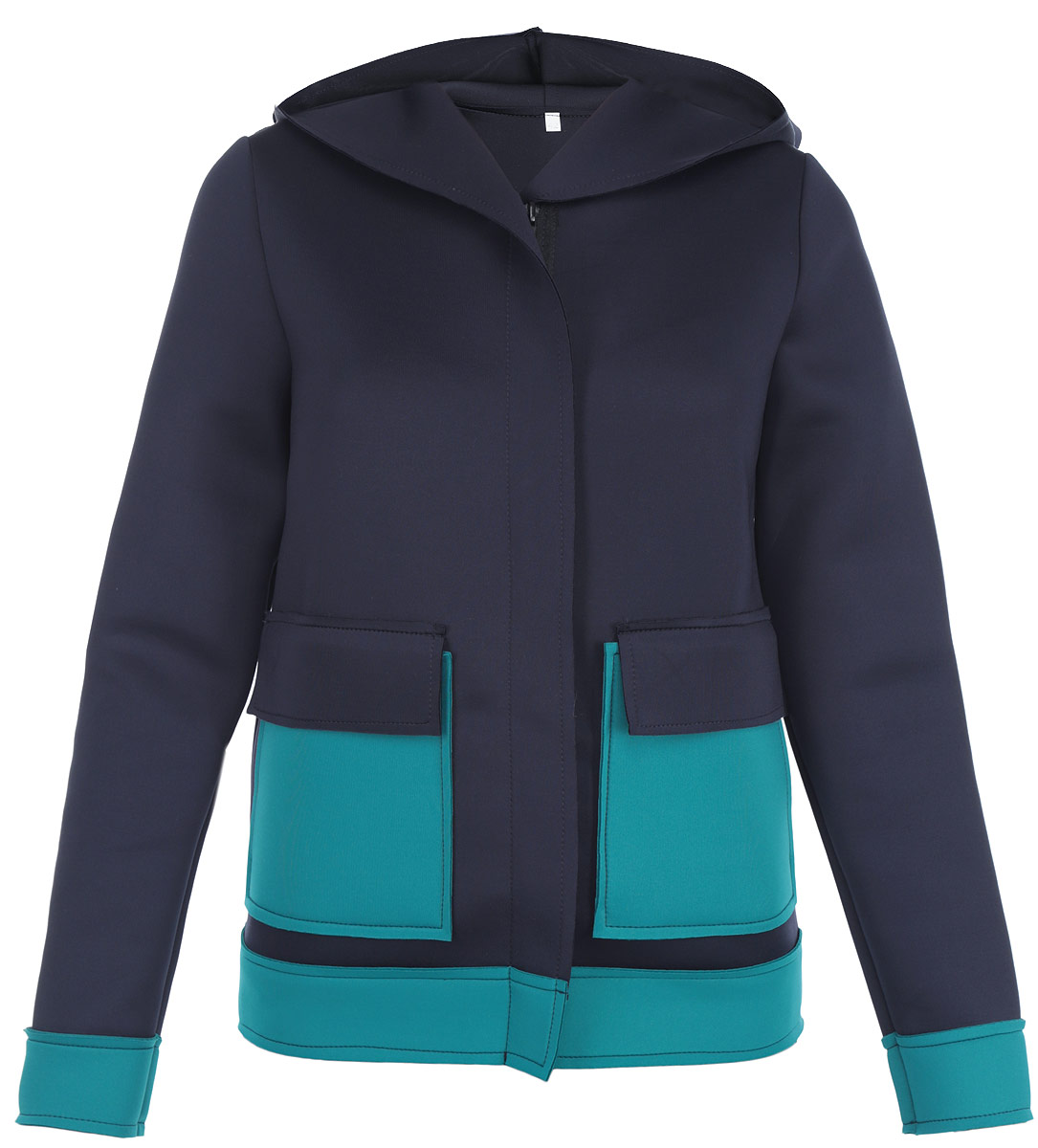 Жакет Milana Style, цвет: темно-синий, бирюзовый. м1001. Размер 50м1001 Жакет Milana Style, цвет: темно-синий, бирюзовый. м1001. Размер 50м1001Теплый жакет Milana Style, выполненный из уплотненного полиэстера, согреет вас в прохладную погоду. Модель прямого кроя с капюшоном и длинными рукавами застегивается на пластиковую-застежку-молнию и дополнительно ветрозащитной планкой. Спереди модель дополнена двумя накладными карманами. Этот уютный жакет станет отличным дополнением к вашему гардеробу.