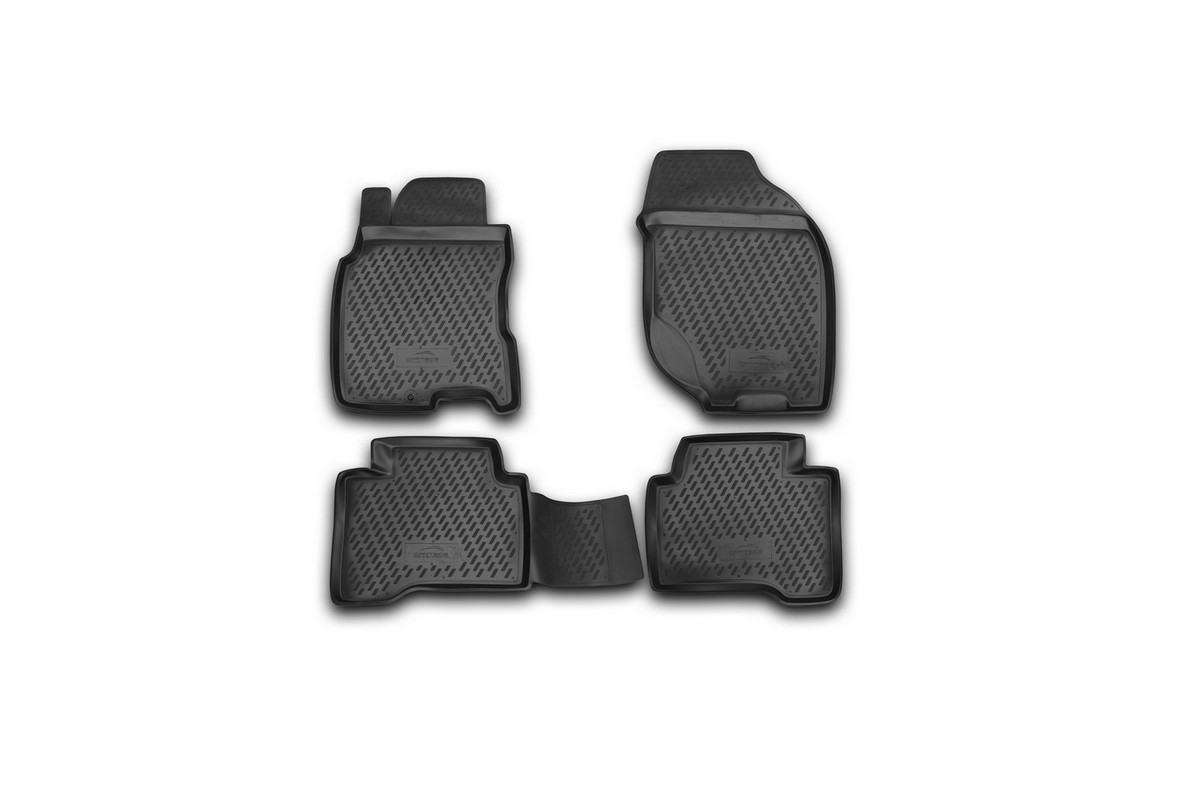 Набор автомобильных ковриков Novline-Autofamily для Nissan X-Trail 2001-2007, в салон, 4 шт. CARNIS00033CARNIS00033 Набор автомобильных ковриков Novline-Autofamily для Nissan X-Trail 2001-2007, в салон, 4 шт. CARNIS00033CARNIS00033Набор автомобильных ковриков Novline-Autofamily, изготовленный из полиуретана, состоит из 4 ковриков, которые учитывают все особенности каждой модели автомобиля и полностью повторяют контуры пола. Полиуретановые автомобильные коврики для салона произведены из высококачественного материала, который держит форму, прочный и не пачкает обувь. Коврики в салон не только улучшат внешний вид салона вашего автомобиля, но и надежно уберегут его от пыли, грязи и сырости, а значит, защитят кузов от коррозии. Полиуретановые коврики для автомобиля гладкие, приятные и не пропускают влагу. Ковры для автомобилей надежно крепятся на полу и не скользят, что очень важно во время движения. Чистятся коврики очень просто: как при помощи автомобильного пылесоса, так и различными моющими средствами. Набор подходит для Nissan X-Trail 2001-2007 годов выпуска.
