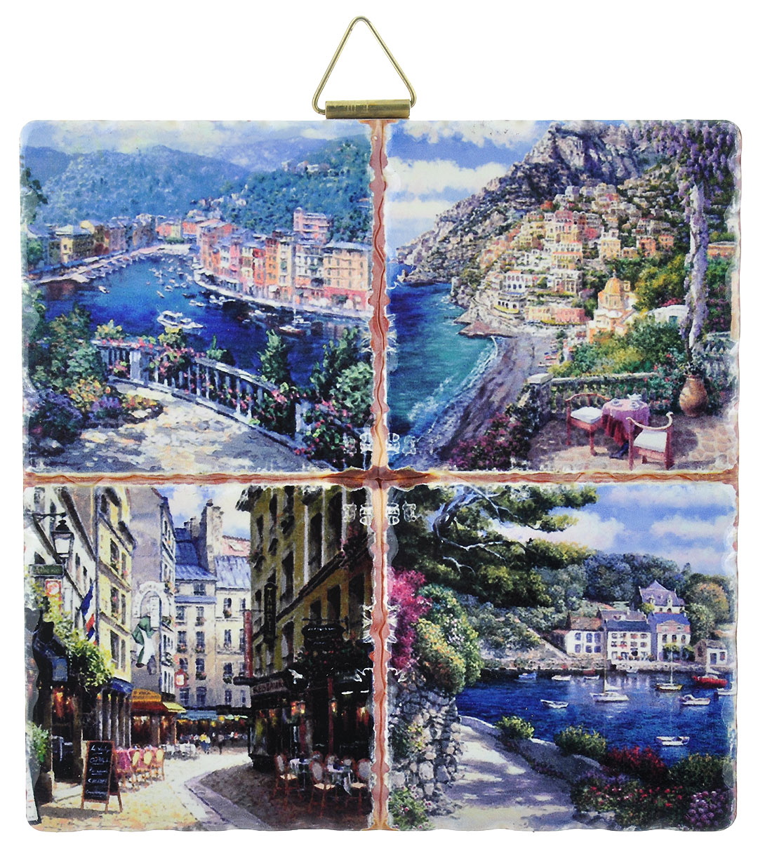 Подставка под горячее GiftnHome Италия,16 см х 16 смK20-Italy Подставка под горячее GiftnHome Италия,16 см х 16 смK20-ItalyКвадратная подставка под горячее GiftnHome Италия выполнена из высококачественной керамики. Изделие, декорированное красочными пейзажами Италии, идеально впишется в интерьер современной кухни. Специальное пробковое основание подставки защитит вашу мебель от царапин. Изделие не боится высоких температур и легко чиститься от пятен и жира.С оборотной стороны подставки имеется металлическая петелька для подвешивания.Каждая хозяйка знает, что подставка под горячее - это незаменимый и очень полезный аксессуар на каждой кухне. Ваш стол будет не только украшен оригинальной подставкой с красивым рисунком, но и сбережен от воздействия высоких температур ваших кулинарных шедевров. Нельзя мыть в посудомоечной машине.Размер подставки: 16 см х 16 см х 0,8 см.