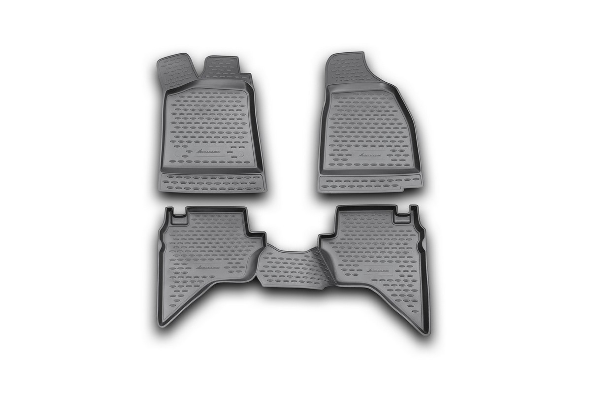 Набор автомобильных ковриков Novline-Autofamily для Mazda BT-50 2006-, в салон, 4 штNLC.33.14.210k Набор автомобильных ковриков Novline-Autofamily для Mazda BT-50 2006-, в салон, 4 штNLC.33.14.210kНабор автомобильных ковриков Novline-Autofamily, изготовленный из полиуретана, состоит из 4 ковриков, которые учитывают все особенности каждой модели автомобиля и полностью повторяют контуры пола. Полиуретановые автомобильные коврики для салона произведены из высококачественного материала, который держит форму, прочный и не пачкает обувь. Коврики в салон не только улучшат внешний вид салона вашего автомобиля, но и надежно уберегут его от пыли, грязи и сырости, а значит, защитят кузов от коррозии. Полиуретановые коврики для автомобиля гладкие, приятные и не пропускают влагу. Ковры для автомобилей надежно крепятся на полу и не скользят, что очень важно во время движения. Чистятся коврики очень просто: как при помощи автомобильного пылесоса, так и различными моющими средствами. Набор подходит для Mazda BT-50 c 2006 года выпуска.