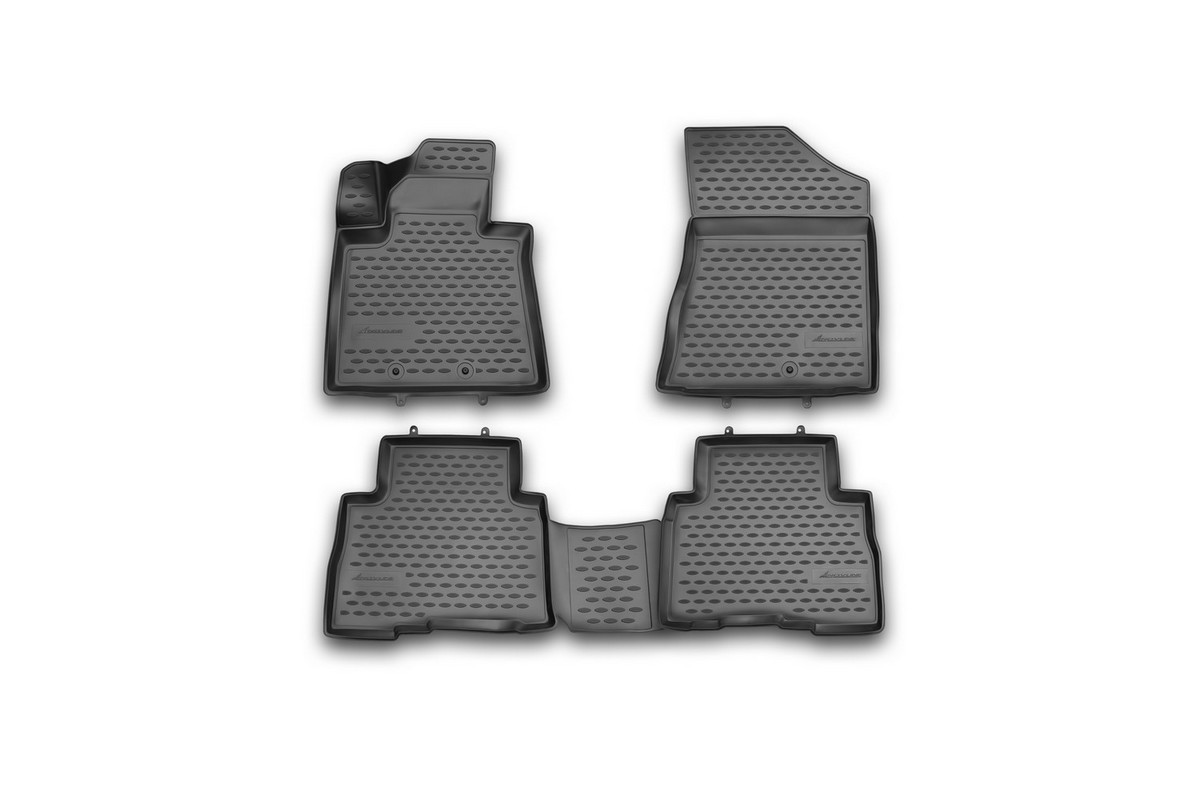 Набор автомобильных 3D-ковриков Novline-Autofamily для Kia Sorento, 2012->, в салон, 4 штNLC.3D.25.46.210h Набор автомобильных 3D-ковриков Novline-Autofamily для Kia Sorento, 2012->, в салон, 4 штNLC.3D.25.46.210hНабор Novline-Autofamily состоит из 4 ковриков, изготовленных из полиуретана.Основная функция ковров - защита салона автомобиля от загрязнения и влаги. Это достигается за счет высоких бортов, перемычки на тоннель заднего ряда сидений, элементов формы и текстуры, свойств материала, а также запатентованной технологией 3D-перемычки в зоне отдыха ноги водителя, что обеспечивает дополнительную защиту, сохраняя салон автомобиля в первозданном виде.Материал, из которого сделаны коврики, обладает антискользящими свойствами. Для фиксации ковров в салоне автомобиля в комплекте с ними используются специальные крепежи. Форма передней части водительского ковра, уходящая под педаль акселератора, исключает нештатное заедание педалей.Набор подходит для Kia Sorento с 2012 года выпуска.